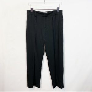 A.C.E. Black Foldover Pleat Wide Leg Pant 8